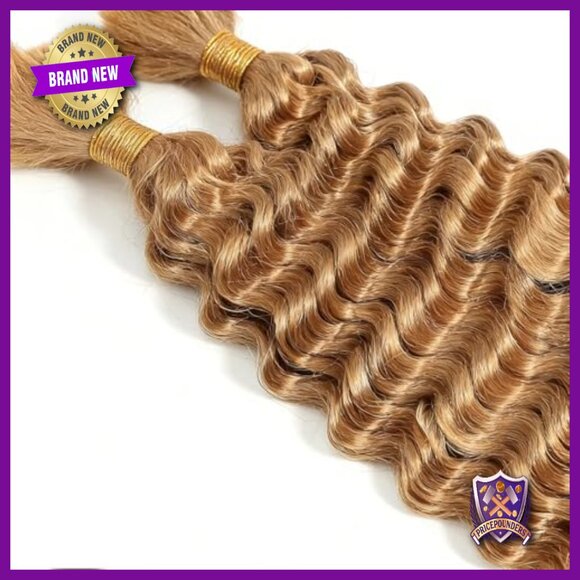 24 Inch Deep Wave Human Hair Extensions 2 Bundles Boho Braiding Hair